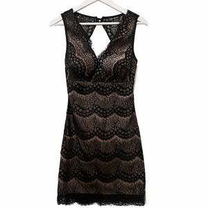 Foreign Exchange Black Lace Cutout “Turn Heads” Cocktail Dress Size Small S 🔥🖤